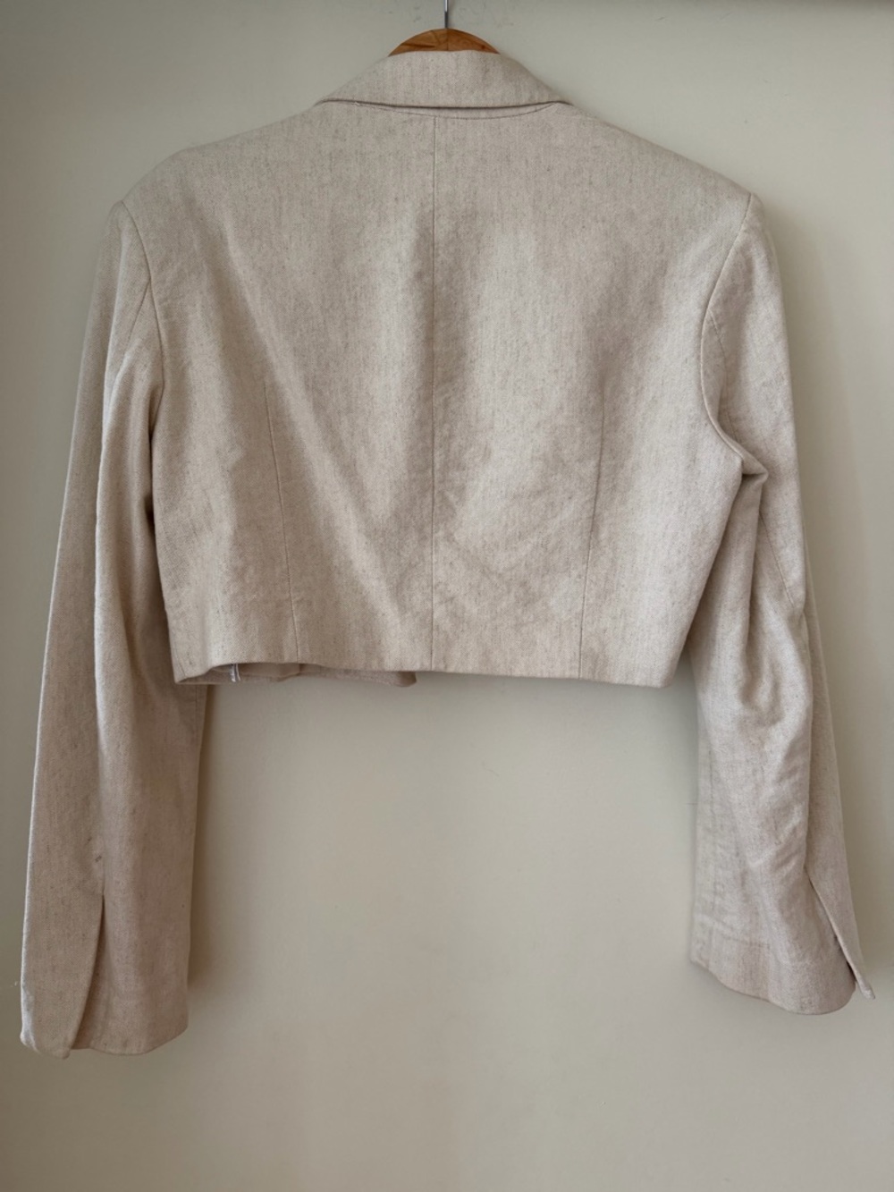 Zara Light Beige Cropped Blazer - Picture 3 of 5